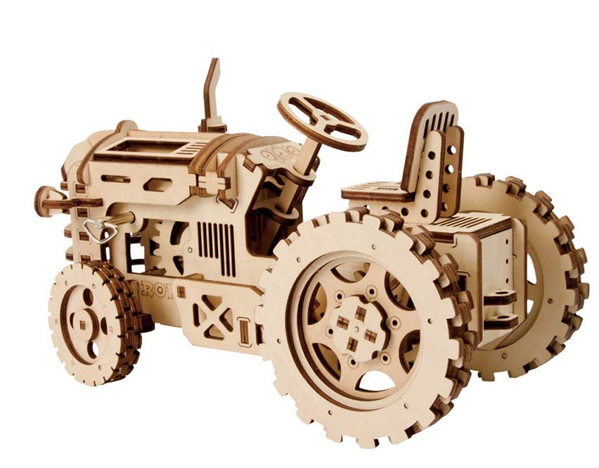 Maquette mécanique en bois à assembler – Tracteur | Kit DIY découpé au laser | Jouet éducatif créatif - 0 - LumeraKids