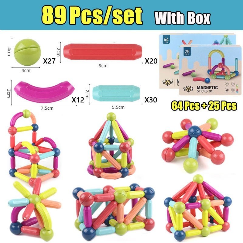 Big Size DIY Magnetic Construction Set Early Learning Constructor Variety Magnetic Rod Building Blocks For Children Toys Gift - 0 - LumeraKids