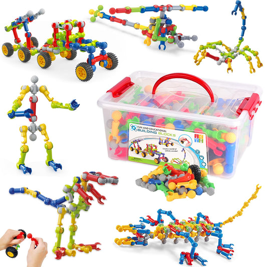 Blocs de Construction Créatifs – 40+ Modèles | Dinosaure, Robot, Animal | STEM | Dès 4 ans - LumeraKids