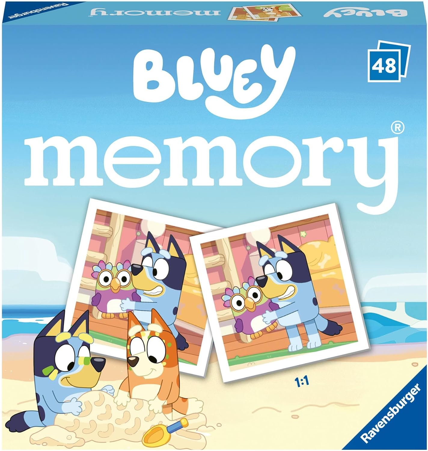 Ravensburger Memory Mini Bluey — 48 Cartes FSC, 2-6 Joueurs | Dès 3 Ans