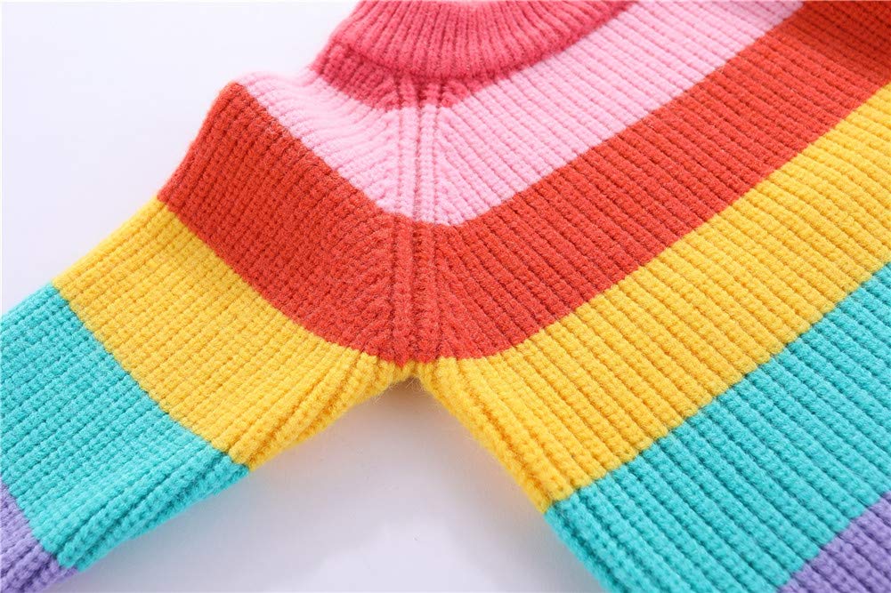 Chandail Tricoté Arc-en-Ciel Enfant | Col Rond | Rayures Colorées - LumeraKids
