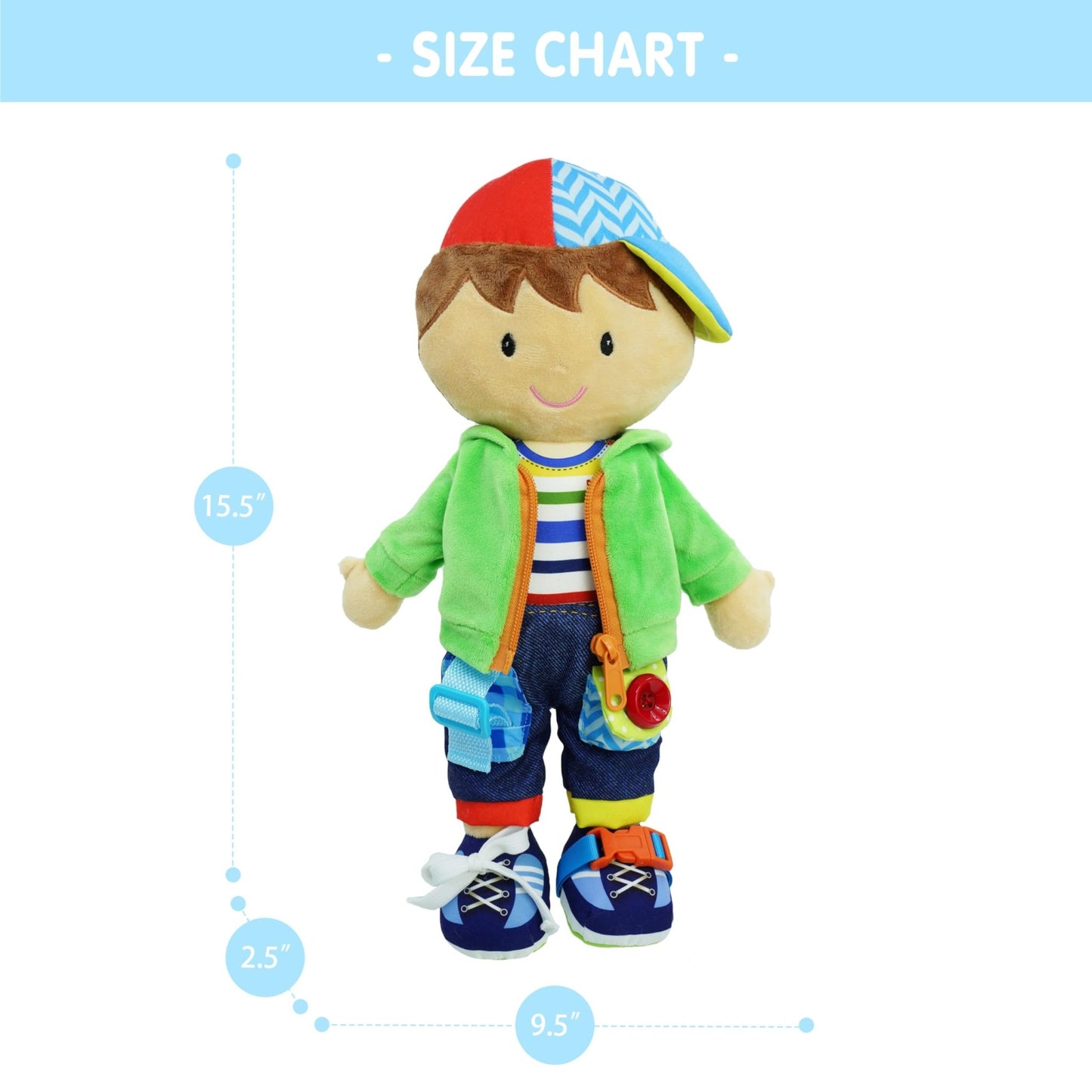Poupée Éducative Dressy Friends – Prénom Personnalisable | Montessori Apprendre à S'habiller | Cadeau Filles & Garçons 2 ans+ - LumeraKids