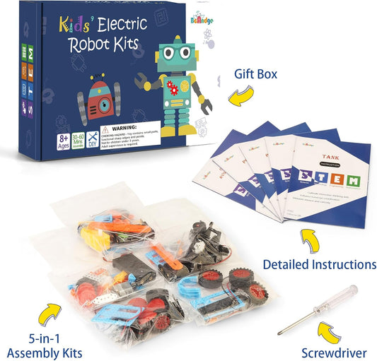 Kit STEM 5 en 1 BeAndge – Voiture solaire, robot, planeur | Jouets éducatifs pour enfants 8-12 ans | Cadeau idéal garçons et filles - LumeraKids