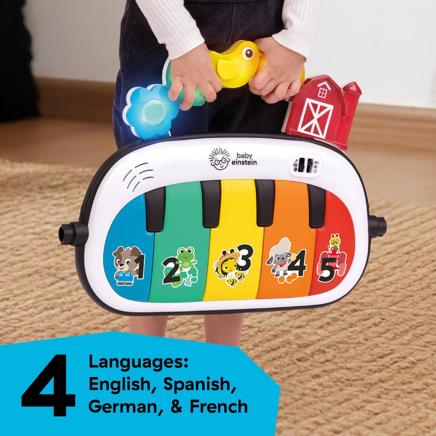 Baby Einstein Tapis d'Éveil 4-en-1 Kickin' Tunes — Piano, Musique & Langues | 0-36 Mois - LumeraKids