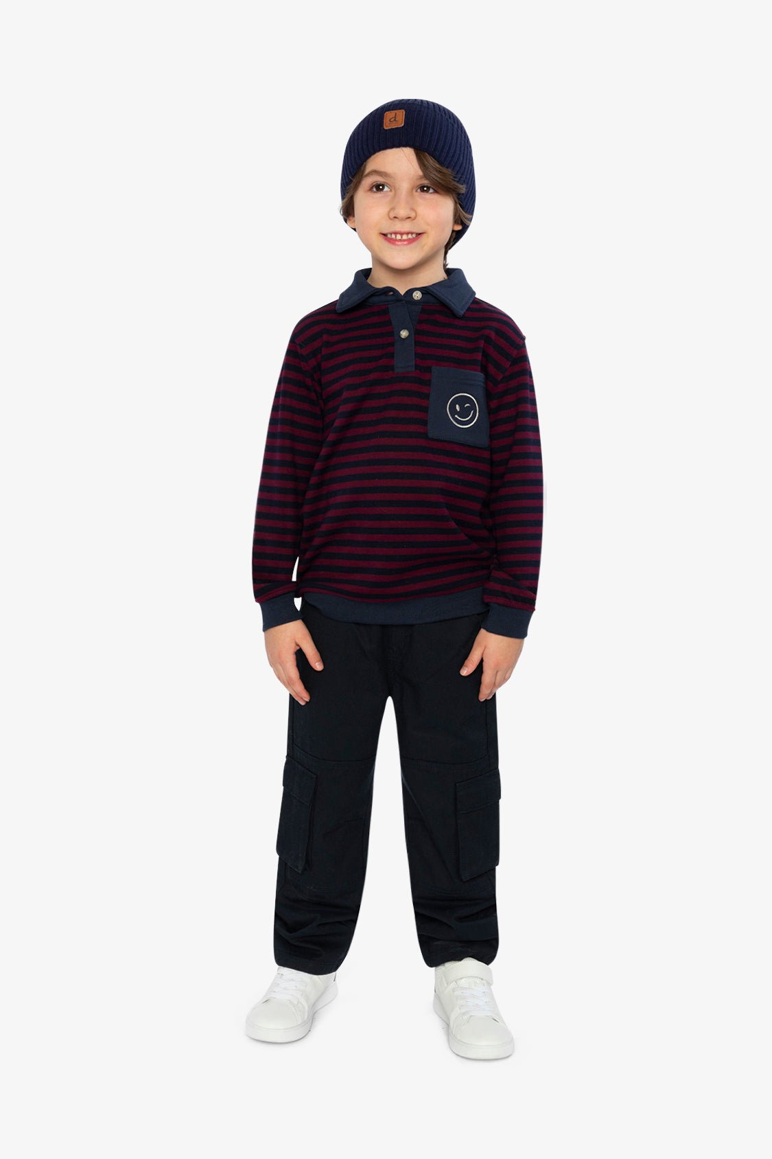 Brushed Jersey Top Red And Blue Stripes - Tees & Tops - LumeraKids