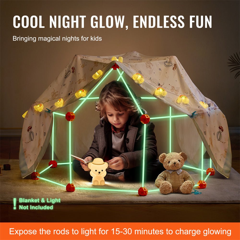 VEVOR Tent Fort Building Kit For Kid Glow In The Dark STEM Construction Toy 140P - 0 - LumeraKids