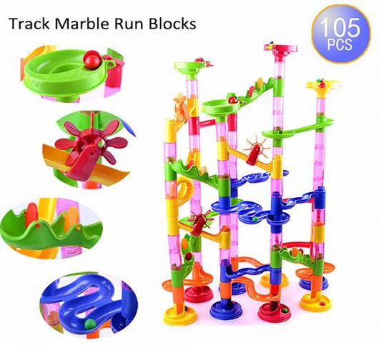 DIY Construction Marble Race Run Maze Balls Track plastic house Building Blocks - 0 - LumeraKids