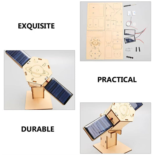 Maquette satellite artificiel DIY – Kit STEM solaire en bois | Jouet éducatif espace pour enfants 7-14 ans - 0 - LumeraKids