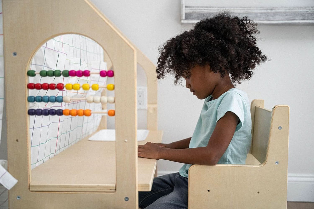 Montessori Style Indoor Playhouse Desk Chair Chalkboard
