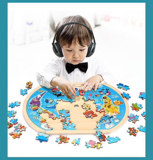 World Map Wooden Puzzle - 0 - LumeraKids