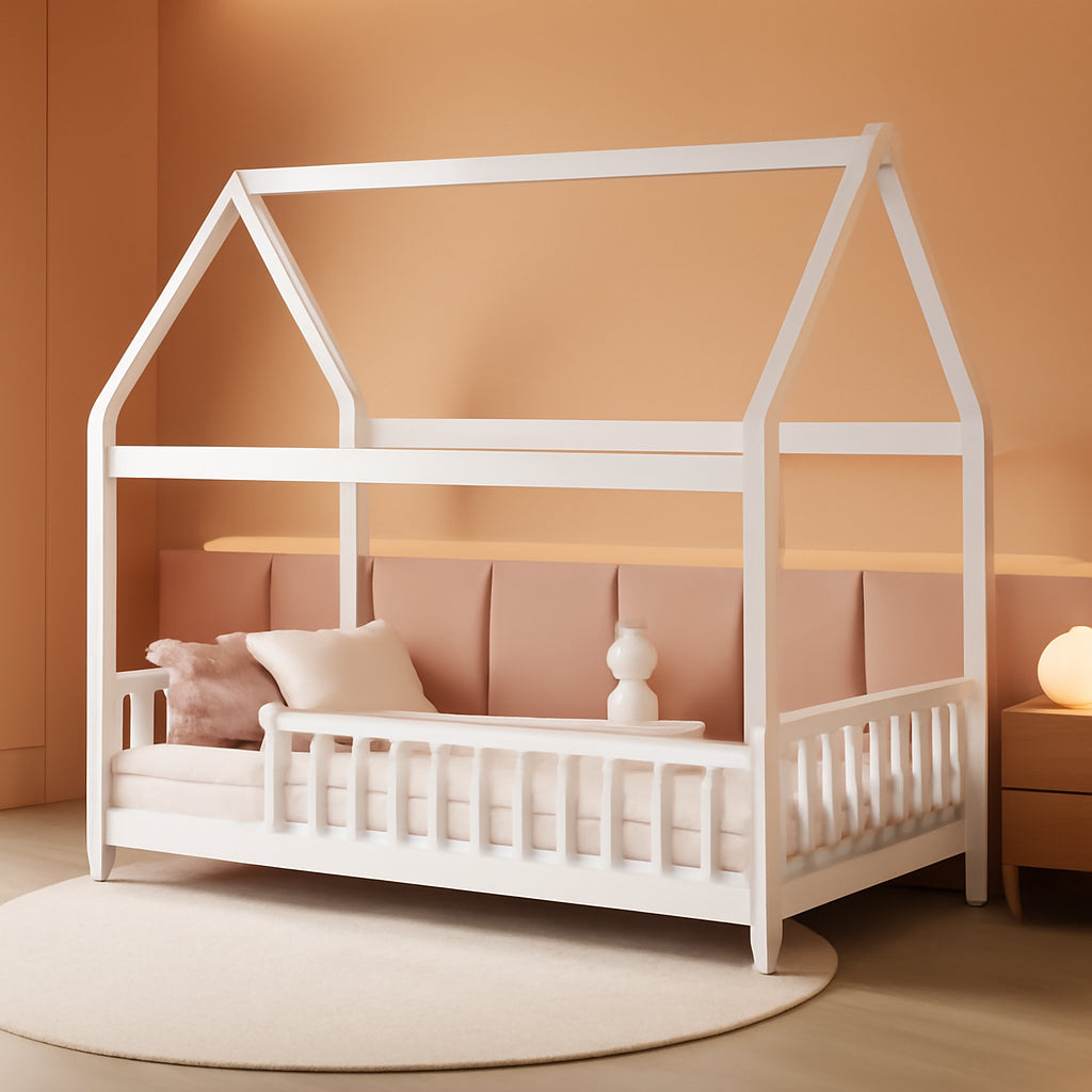 Full Size Wooden Montessori Farmhouse Playhouse Bed
