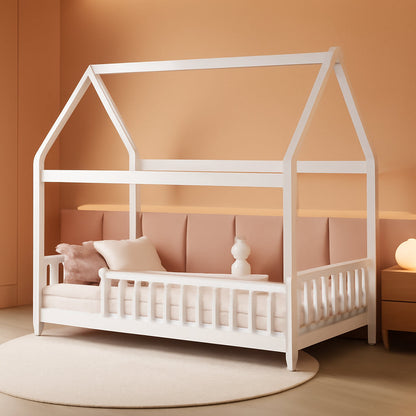 Full Size Wooden Montessori Farmhouse Playhouse Bed