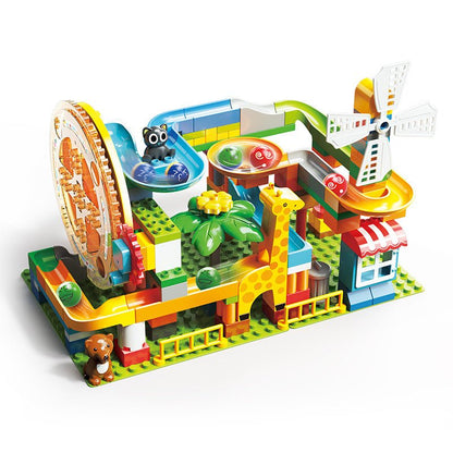 Rotating Disc Windmill Slide Ball Game Assembling Educational Toy Building Block - 0 - LumeraKids