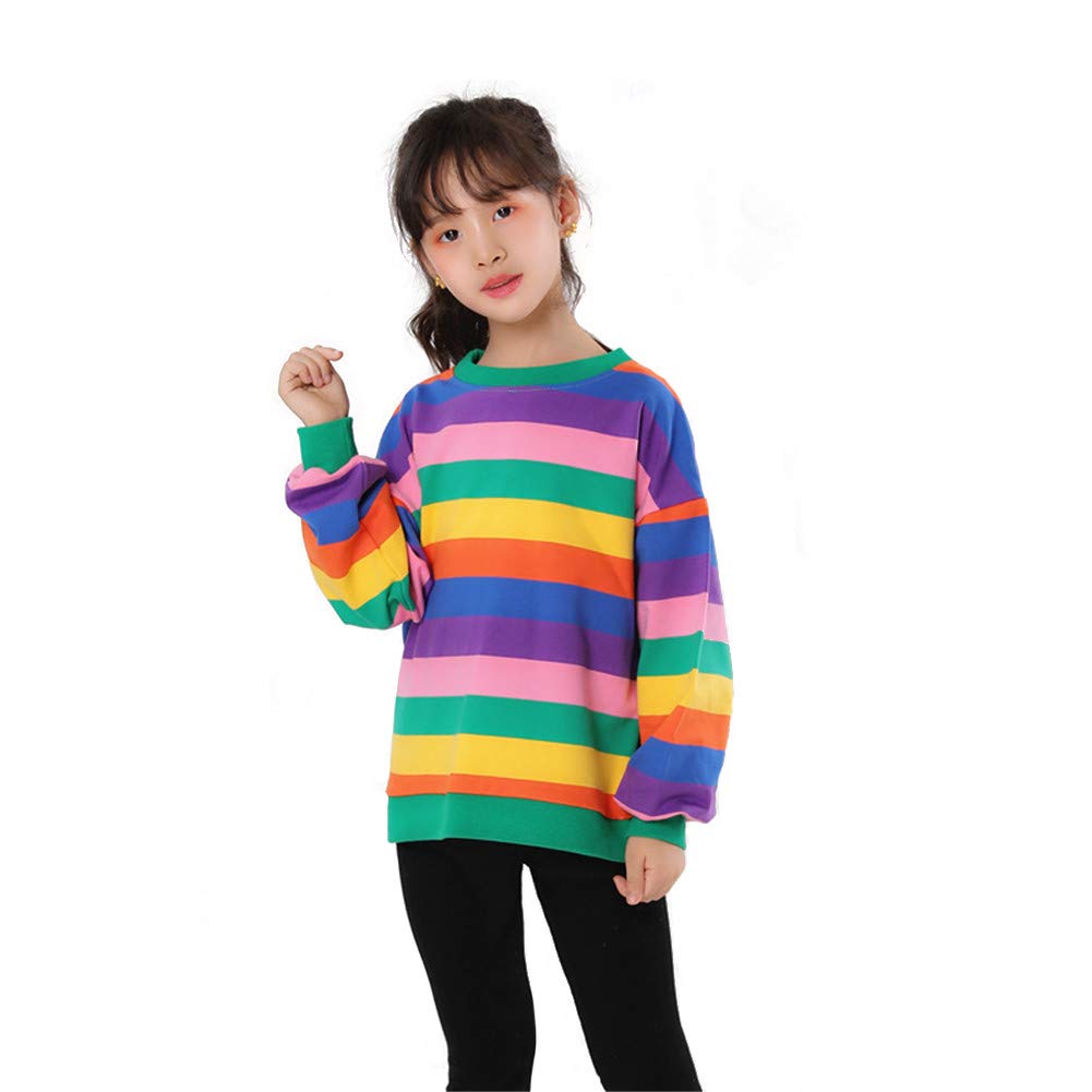 Sweat Col Rond Filles | 100% Coton | Motifs Colorés & Rayures