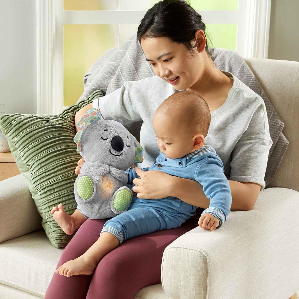 Fisher-Price Loutre Apaisante avec Mouvements Respiratoires — Machine à Sons, Lumières & Musique Douce pour Nouveau-Nés