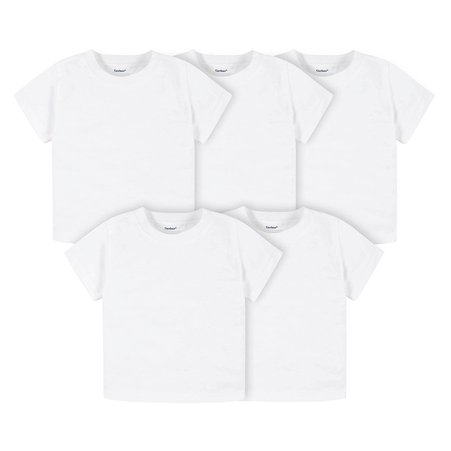 T-shirts Bébé Gerber — Lot de 5 | 100% Coton | 12 Mois à 5T