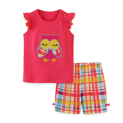 Ensemble 2 Pièces Fille Été | T-Shirt Sans Manches + Short | 100% Coton | 18 mois à 7 ans