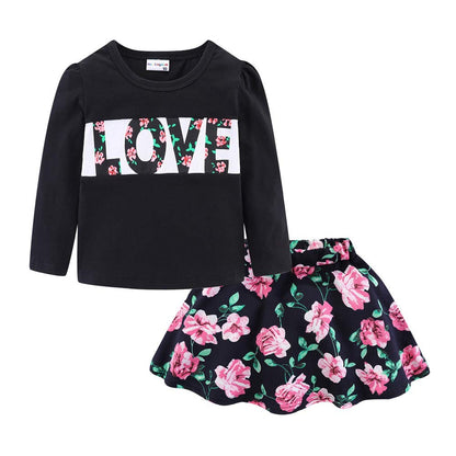 Ensemble 2 Pièces Fille | Haut + Short | Col Dentelle Floral | Coton | 12 mois à 10 ans