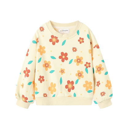 Sweat Col Rond Filles | 100% Coton | Motifs Colorés & Rayures