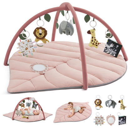 Tapis d'Éveil Bébé Feuille Géante — 6 Jouets Détachables | Blissful Diary