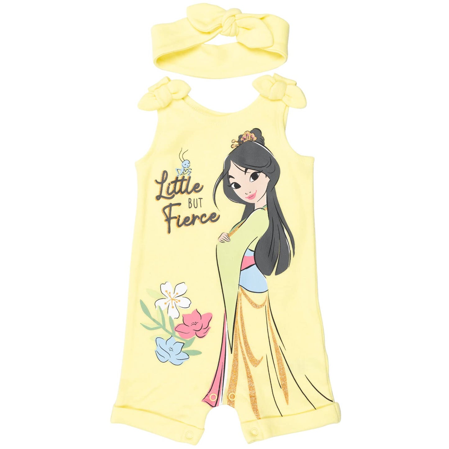 Barboteuse Princesses Disney avec Bandeau | Imprimé Pailleté | Nouveau-né à 5T