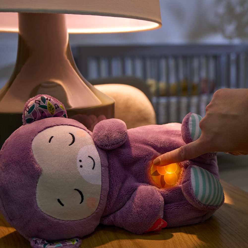 Fisher-Price Loutre Apaisante avec Mouvements Respiratoires — Machine à Sons, Lumières & Musique Douce pour Nouveau-Nés