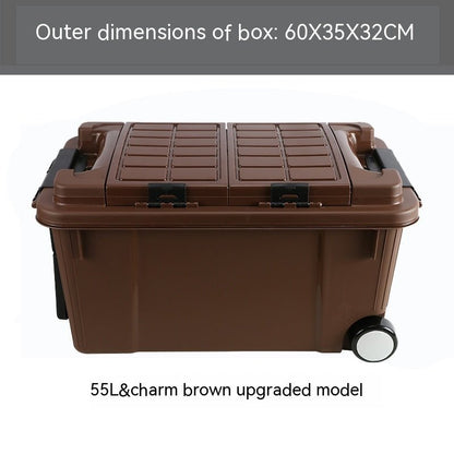 Large High-strength Plastic Storage Box Thickened Trolley On-board Storage Box - 0 - LumeraKids