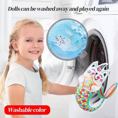 DRAWMYTOY Peluche à Colorier Doodle — 12 Marqueurs Lavables, Lavable en Machine | 3-8 Ans