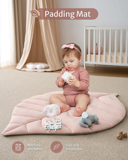 Tapis d'Éveil Bébé Feuille Géante — 6 Jouets Détachables | Blissful Diary