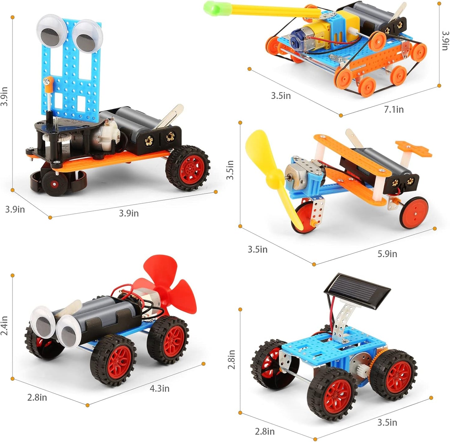 Kit STEM 5 en 1 BeAndge – Voiture solaire, robot, planeur | Jouets éducatifs pour enfants 8-12 ans | Cadeau idéal garçons et filles