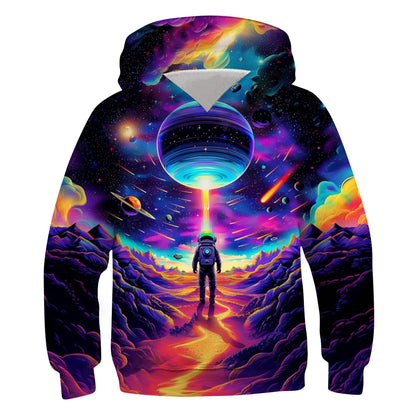 Idgreatim Hoodie 3D Graphique Enfant — Imprimé Animaux & Motifs, 88% Polyester | 6-16 Ans