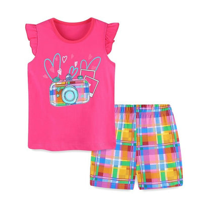 Ensemble 2 Pièces Fille Été | T-Shirt Sans Manches + Short | 100% Coton | 18 mois à 7 ans