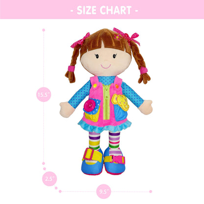 Poupée Éducative Dressy Friends – Prénom Personnalisable | Montessori Apprendre à S'habiller | Cadeau Filles & Garçons 2 ans+