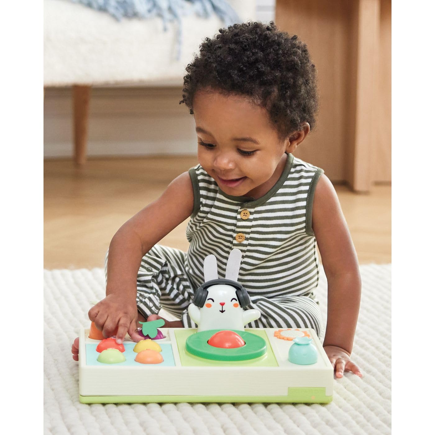 Skip Hop Volant Interactif Farmstand See & Bee — 2-en-1 Plat Ventre & Assis, Musique & Miroir | Dès 3 Mois