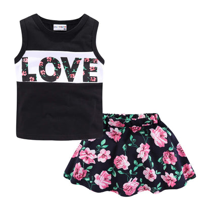 Ensemble 2 Pièces Fille | Haut + Short | Col Dentelle Floral | Coton | 12 mois à 10 ans