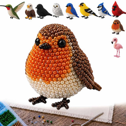 Kit DIY Oiseaux en perles 3D – Broderie artisanale pour adultes et débutants