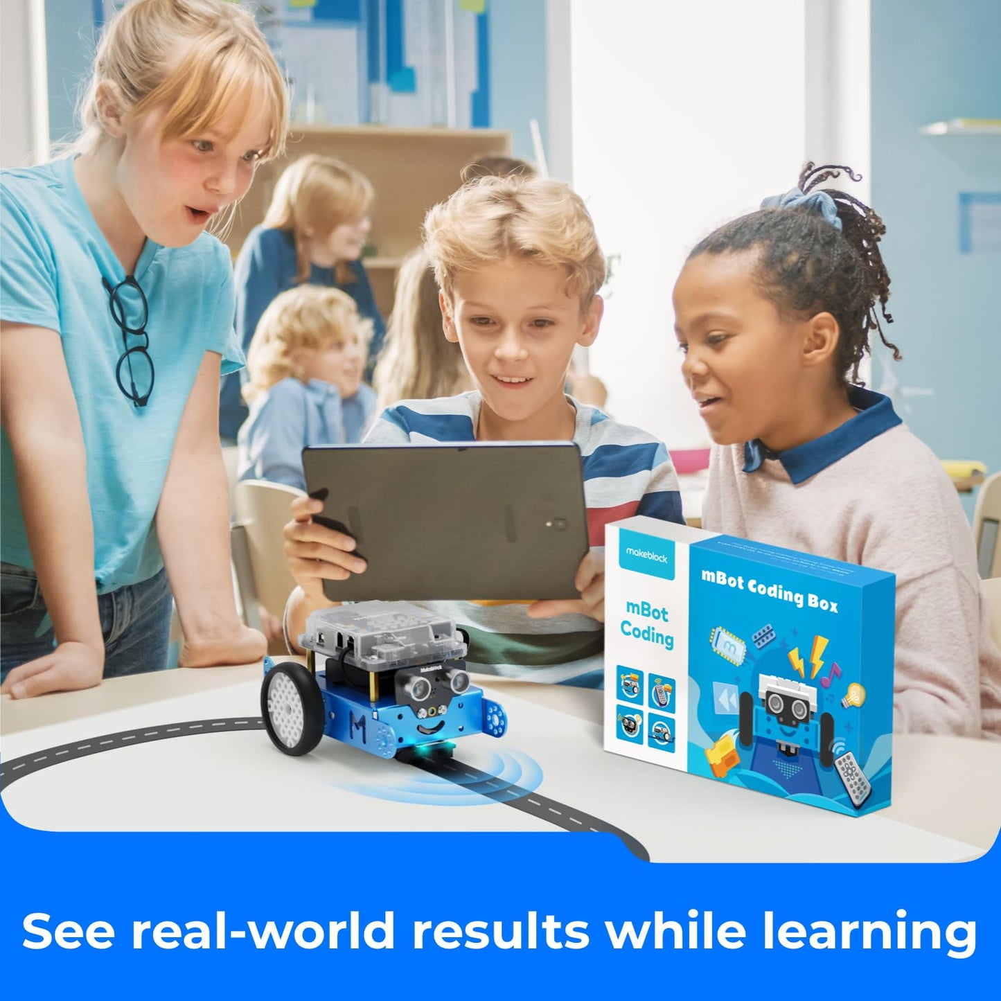 Kit Robot Makeblock mBot avec Boîte de Codage Scratch – Projets STEM pour Enfants 8-12 ans | Programmation Scratch & Arduino