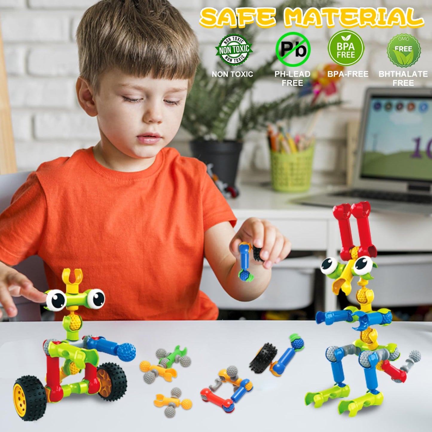 Blocs de Construction Créatifs – 40+ Modèles | Dinosaure, Robot, Animal | STEM | Dès 4 ans