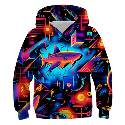 Idgreatim Hoodie 3D Graphique Enfant — Imprimé Animaux & Motifs, 88% Polyester | 6-16 Ans