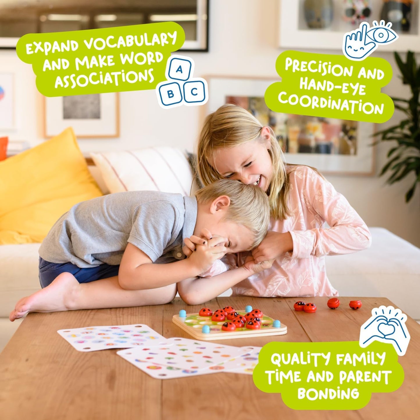 Nene Toys Jeu de Mémoire Coccinelle en Bois — 24 Motifs, Développement Cognitif | Dès 3 Ans