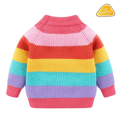 Chandail Tricoté Arc-en-Ciel Enfant | Col Rond | Rayures Colorées