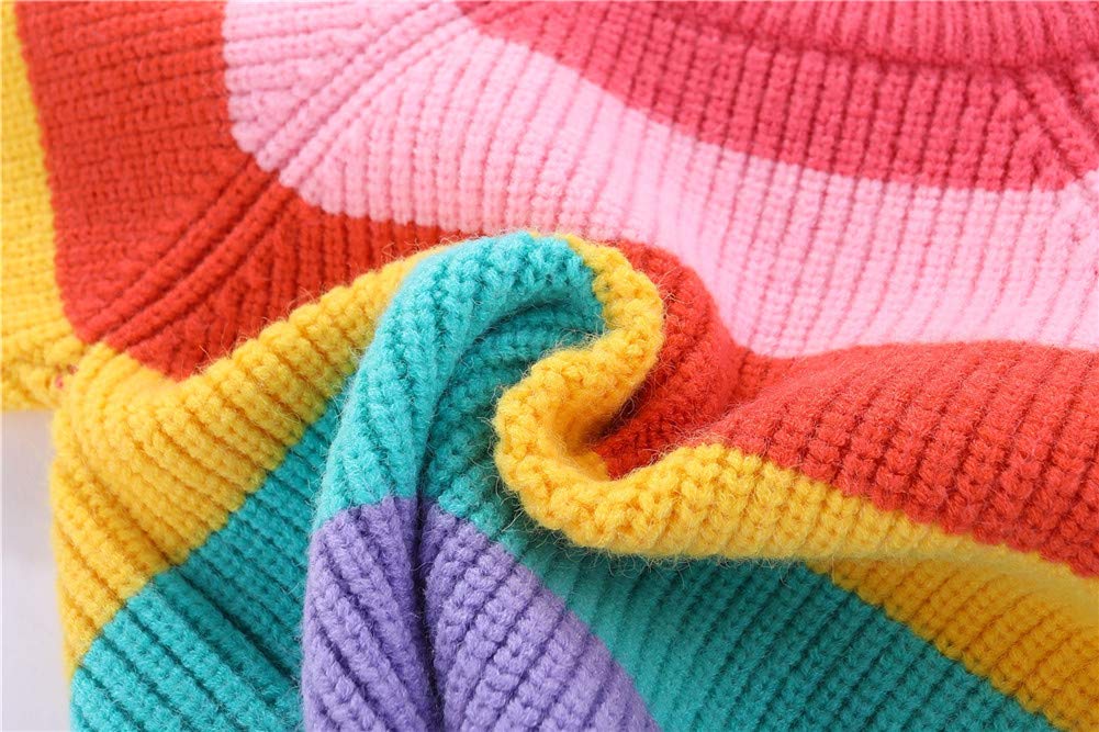 Chandail Tricoté Arc-en-Ciel Enfant | Col Rond | Rayures Colorées