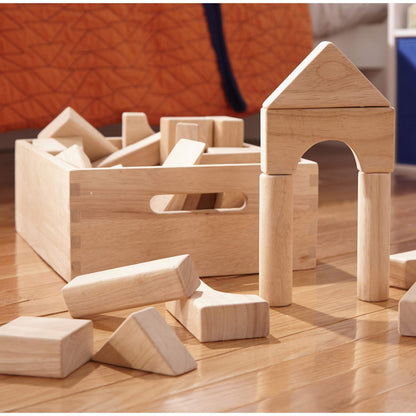 Melissa & Doug – Blocs de construction en bois (60 pièces) avec bac de rangement