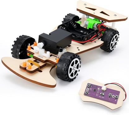 Voiture de course en bois LEPANDA – Kit STEM à construire | Jouet éducatif pour enfants 8-14 ans | Cadeau idéal garçons