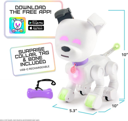 Dog-E : Chien Robot Interactif avec Lumières LED Colorées, 200+ Sons & Réactions, Connecté par Application (Dès 6 ans)