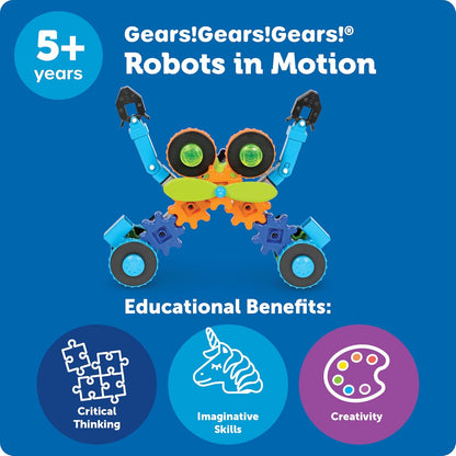 Gears! Gears! Gears! Robots en Mouvement – Jeu de Construction STEM, 116 pièces, dès 5 ans - LumeraKids