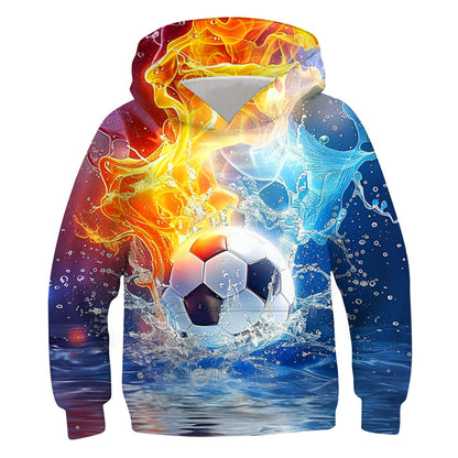 Idgreatim Hoodie 3D Graphique Enfant — Imprimé Animaux & Motifs, 88% Polyester | 6-16 Ans