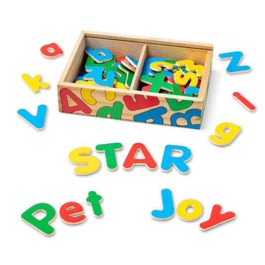 Melissa & Doug – 52 Lettres Magnétiques en Bois | Apprentissage ABC 3 ans+