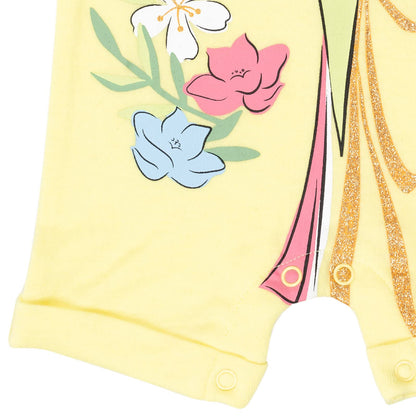 Barboteuse Princesses Disney avec Bandeau | Imprimé Pailleté | Nouveau-né à 5T