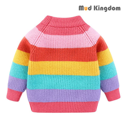 Chandail Tricoté Arc-en-Ciel Enfant | Col Rond | Rayures Colorées